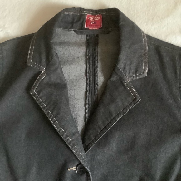PRIVATE MEMBER WOMENS BLACK BUTTON DOWN JEAN JACKET/ Size Small - Picture 3 of 9